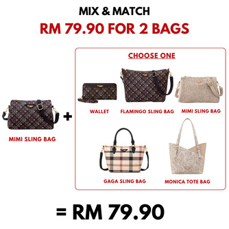 MIMI SLING BAG - BATIK BQ, DARK BROWN
